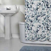 Rideau de douche en tissu texturé à motif botanique pastel Rideau de douche en tissu