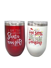 Holiday Time Pack of 2 Double Wall Tumbler