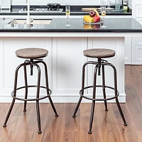 Ensemble de 2 tabourets de bar Homy Casa à hauteur réglable pour tables de bar et cuisines