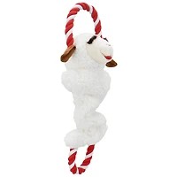 Multipet Plush Lamb Chop Tug and Crinkle Dog Toy with Rope