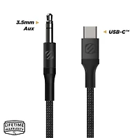 Scosche CAUXB4-SP 3.5mm AUX to USB-C Braided Audio Cable 4-ft, Android Audio cable