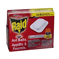 Insecticide Raid Appâts à fourmis Double action, tue la reine et la colonie, pour utilisation à l’intérieur, à l’épreuve des enfants, 2 x 4 unités 8 appâts