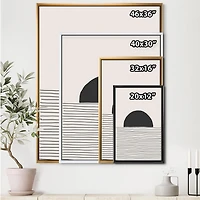 Designart Lignes géométriques minimales et cercle V ART MURAL À CADRE FLOTTÉ