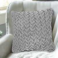 Monica Briaded Coussin Gris 18 X 18 - Ensemble De 2