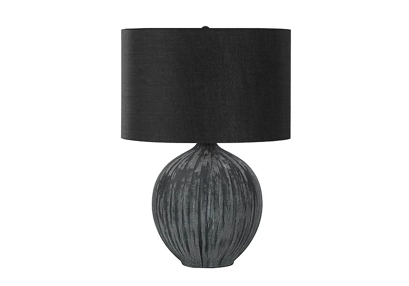 Monarch Specialties Lighting, 23"h, Table Lamp, Black Ceramic, Black Shade, Contemporary