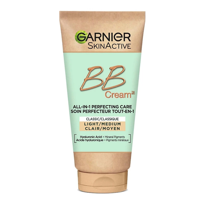 Garnier SkinActive BB Cream Classic with Hyaluronic Acid & Aloe, Light/Medium, 50ml, New coverage lets skin breathe