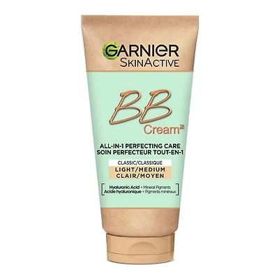 Garnier SkinActive BB Cream Classic with Hyaluronic Acid & Aloe, Light/Medium, 50ml, New coverage lets skin breathe