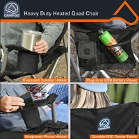 Camp & Go Black Heavy Duty Heated Quad Chair