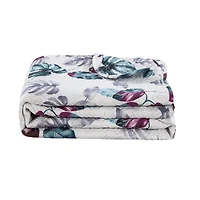 Marina Decoration Rich Printed Embossed Pinsonic Coverlet Bedset Couvre-lit Ultra Doux Literie Été Quilt Ensemble avec Taies d'oreiller, Motif de Feuilles Vertes Modernes