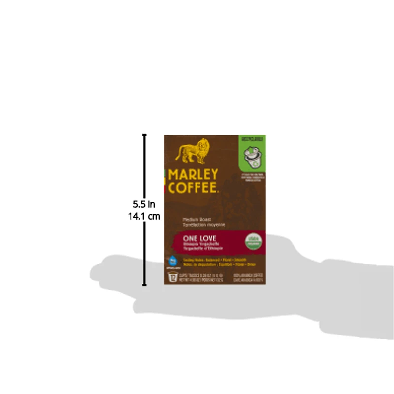 Café Yirgacheffe d'Éthiopie à la torréfaction moyenne One Love de Marley