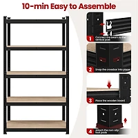 Fullfurnique 71″ Height Metal Storage Rack with Adjustable Shelves, Black
