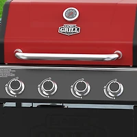 Expert Grill 4-Burner Gas Grill with Side Burner, Red