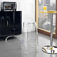 Heavenly Collection Clear Plastic Bar Stool