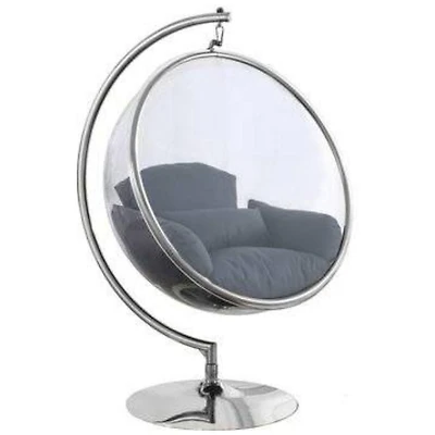 Acrylic Standing Chair With Cushion included, Gold Frame, Swivel Acrylic Chair for Living Room