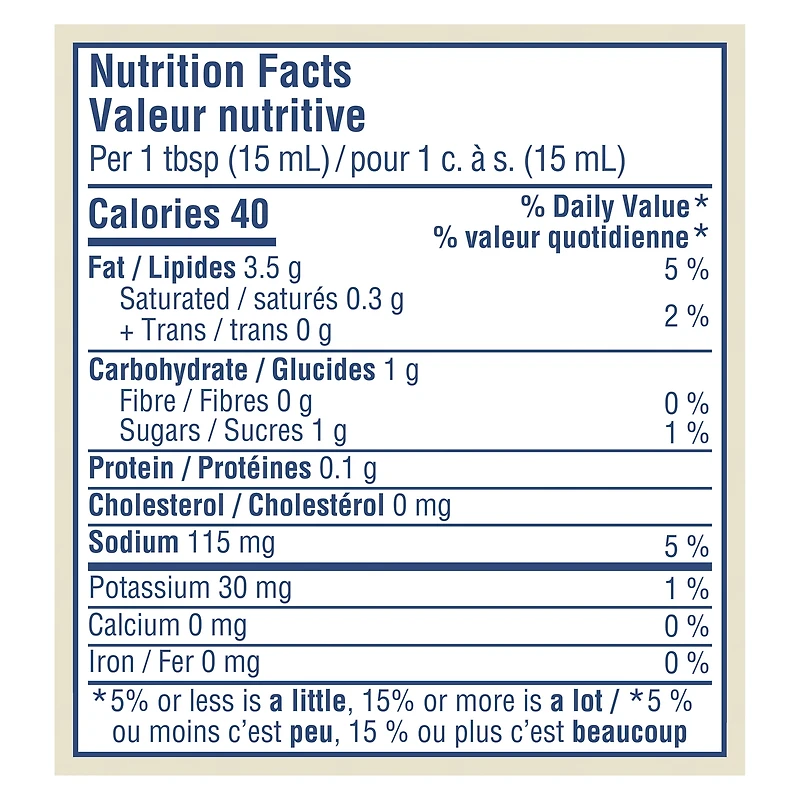 Hellmann's Trempette style mayonnaise pour ailes de poulet, saveur de ranch au babeurre 340ml