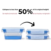 Starfrit LocknLock Contenant Repliable 1,2L/40oz, Hermétique, Étanche, Sans BPA, Gain de Place, Silicone, Va au Micro-ondes Congélateur et Lave-vaisselle, Couvercle à Valve, Compact Gagnez de l’espace avec le contenant pliable LocknLock 1,2 L de Starfrit. Réduit à moins de la moitié de sa hauteur. Hermétique, sans BPA. Va au micro-ondes, congélateur et lave-vaisselle. Parfait pour petits espaces, voyages et pique-niques.