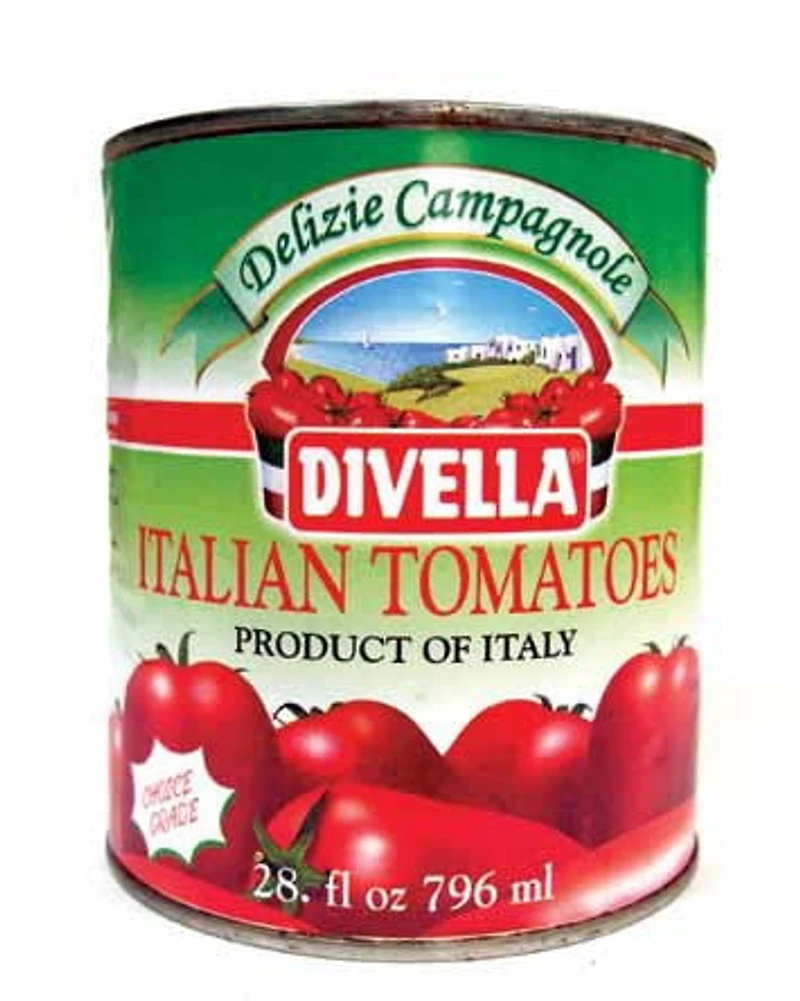Divella Tomates Italiennes (Entièrs, Pelées) au Basilic 28 oz bôite