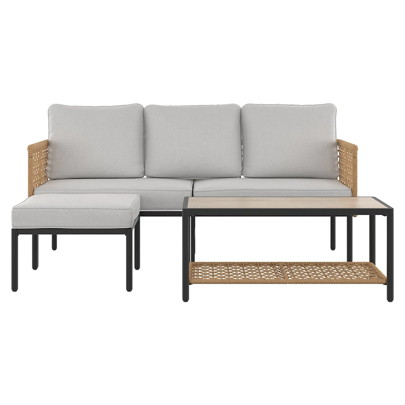 Ensemble modulaire 3 pièces pour patio Lasso HOMETRENDS - Beige