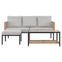 Ensemble modulaire 3 pièces pour patio Lasso HOMETRENDS - Beige