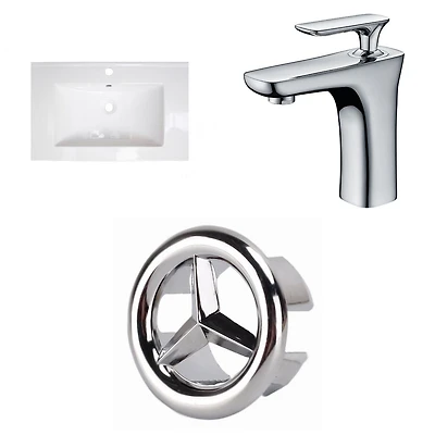 American Imaginations 23.75-in. W Floor Mount Dawn Grey Vanity Set For 3H8-in. Drilling  AI-24449