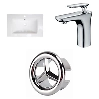 American Imaginations 23.75-in. W Floor Mount Dawn Grey Vanity Set For 3H8-in. Drilling  AI-24449