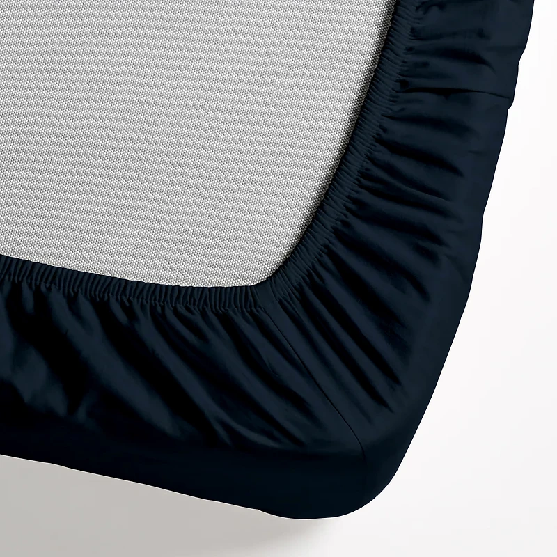 hometrends 300 TC Brushed Percale Fitted Sheet, HOME TRENDS PL HT 300TC FITT BLK Q