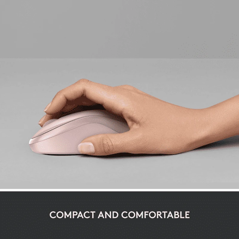 Logitech Silent Souris Sans Fil Ambidextre avec Récepteur USB Rose