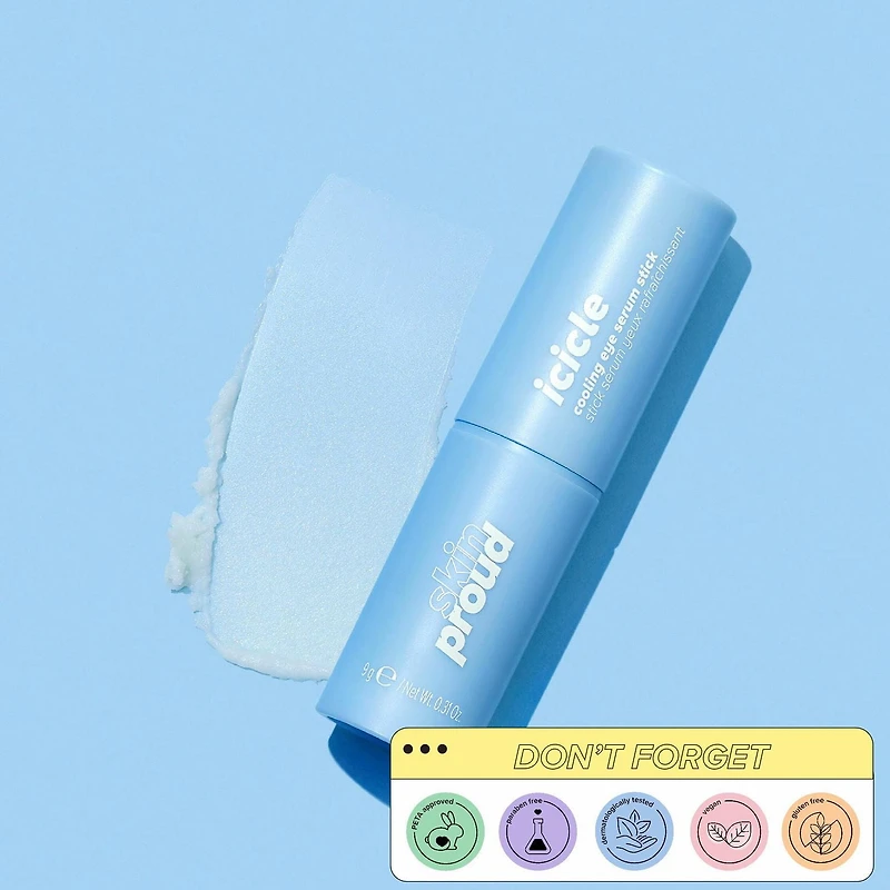 Skin Proud - Icicle - Stick Serum Yeuxrafraichissant avec Super Complexe d'acide Hyaluronique, 100% Vegan (9g)