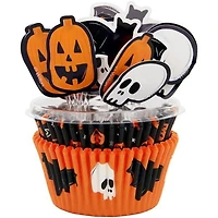 Trousse à petits gâteaux d’Halloween Crâne, chauve-souris et citrouille Wilton, 72 pièces