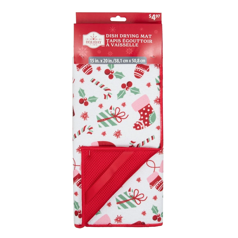 Tapis de Séchage pour Vaisselle Holiday Time
