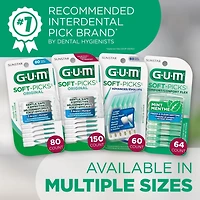 GUM® Soft-Picks® Advanced Dental Picks, Curved Design, Precision Control, Travel Case