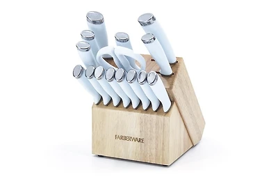 Farberware 16-Piece Light Blue Knife Block Set, 16-Piece Knife Block