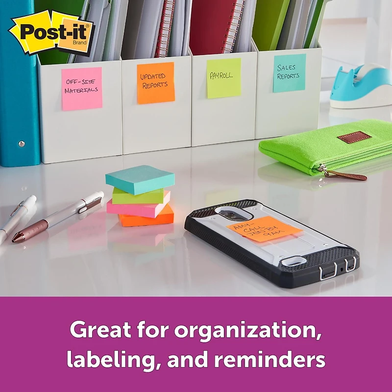 Post-it® Notes 653-4-N, Cape Town Collection, 4 Pads/Pack, 50 Sheets/Pad, 1-3/8 in x 1-7/8 in