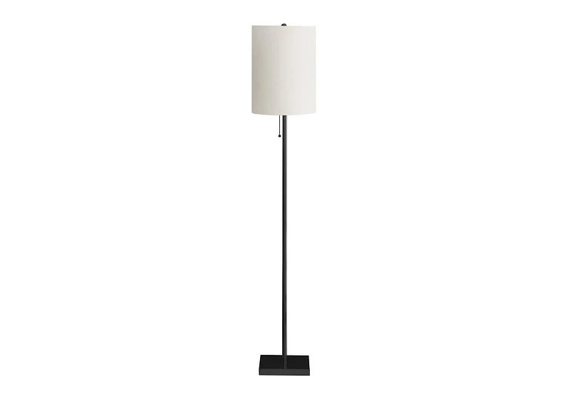 Monarch Specialties  Luminaire, 62"h, Lampadaire, Métal Noir, Abat-jour Ivoire / Crème, Contemporain