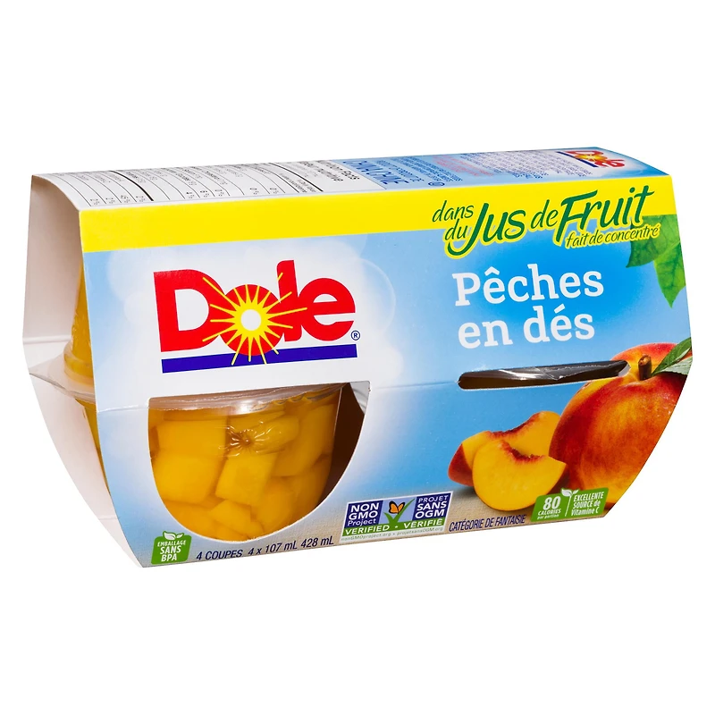 Dole Diced Peaches in Fruit Juices, 4 Cups, 428  mL