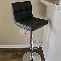 Heavenly Collection Leather Adjustable Stool for Dining Area Set of 2