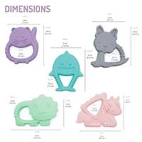Silicone Teethers 5 Pack, Teething Rings