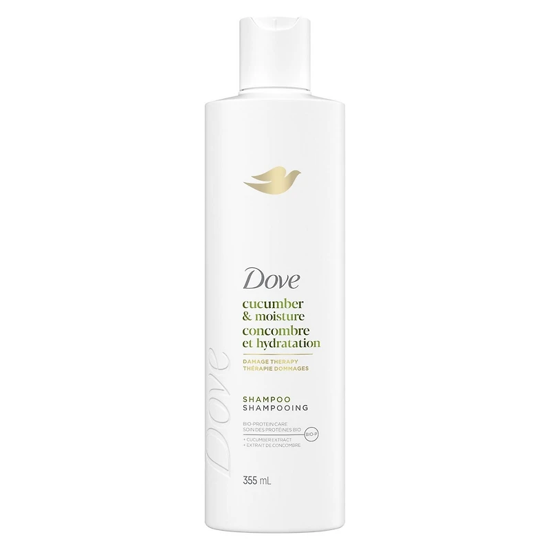 Shampooing pour Cheveux Ternes et Secs, Dove Concombre Hydratant avec Soin Bio-Protéine Liquide, 355mL 355 ML