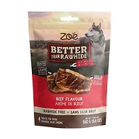 Gâteries Zoë Better Than Rawhide BBQ, arôme de bœuf, paquet de 4 160g / paq a 4