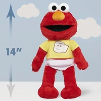 Sesame Street Potty Time Elmo 12-Inch Sustainable Plush Stuffed Animal, Sounds and Phrases, Potty Training Tool