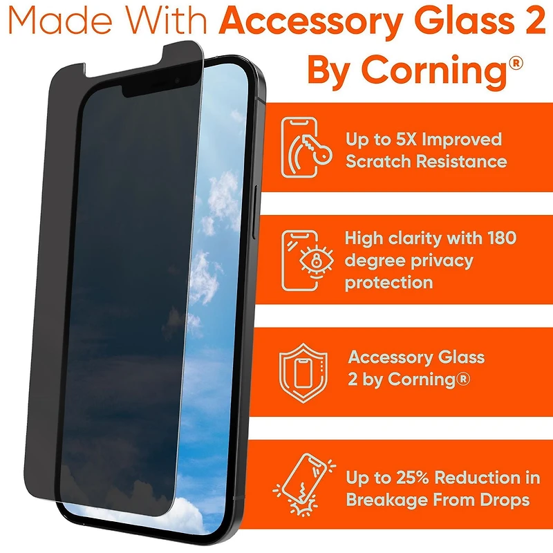 Protection de confidentialité Corning Glass pour iPhone 12/12 Pro