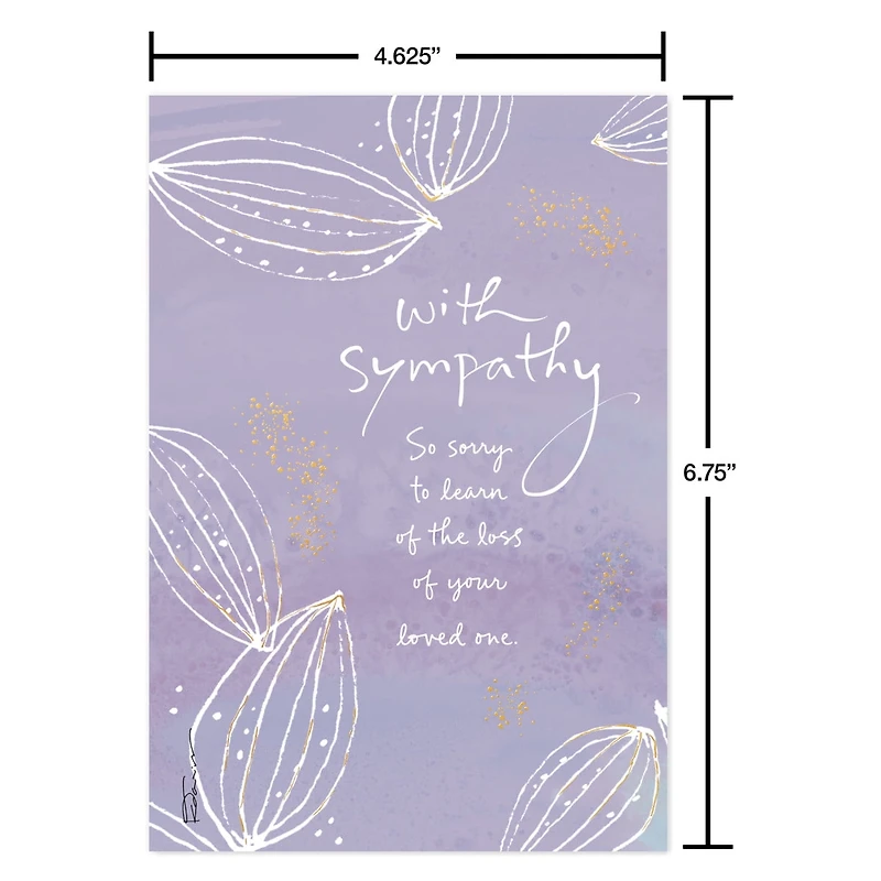 Carlton Cards - Assortiment de 15 cartes de condoléances avec enveloppes et cachets (motifs Kathy Davis, Fleurs aquarelle)