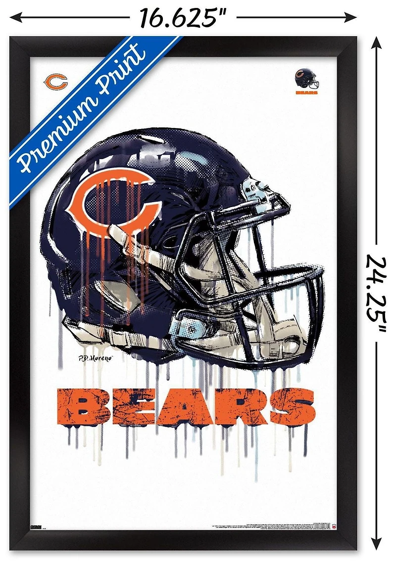 NFL Chicago Bears - Drip Helmet 20 Wall Poster