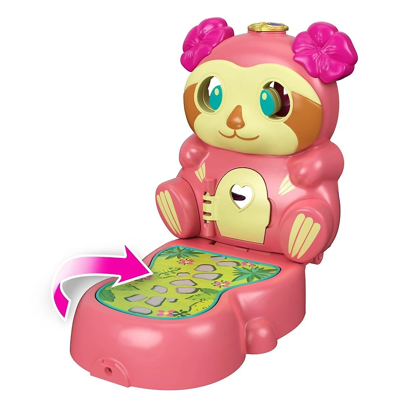 Coffret Transformable Paresseux de Polly Pocket, Se Retourne pour une Double Surface de Jeu