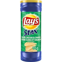 Lay's Stax Sour Cream & Onion flavoured potato crisps, 155g