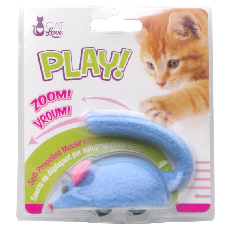 Souris à roulettes Cat Love Play jouet pour chats, rose