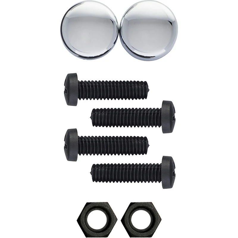 Cruiser Accessories Fasteners, Black Nylon with Chrome Caps