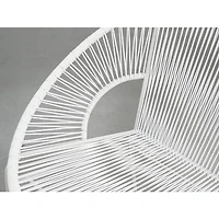 Banc Acapulco en vinyle, cadre noir, banc extérieur, capacité de 2 personnes.