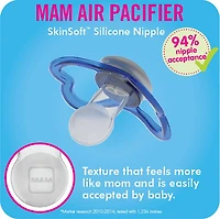 Suces MAM Air Night (emballage de deux), suce MAM pour peau sensible 16 mois et plus, suce qui brille dans le noir, meilleure suce pour les bébés allaités, suces assorted pour bébé