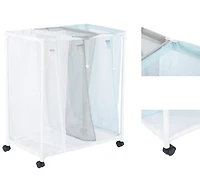 Mainstays 3 Bin Multiple Color Laundry Mesh Sorter for Adult, Rolling Cart for Laundry Room Closet Storage, 4 Wheels, Bags for Sorting Different Items